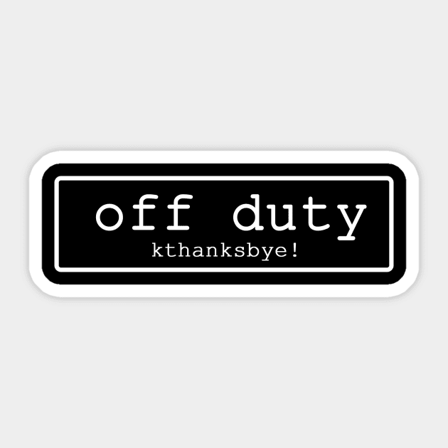 No. 1 Off Duty Ed.2 Sticker by ymx3k00